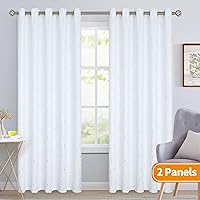 Vista 291 de BGment Room Darkening Curtains 95 Inches Long, Grommet Thermal Insulated Blackout Curtains with Wave Line and Dots Printed for Bedroom, 2 Panels