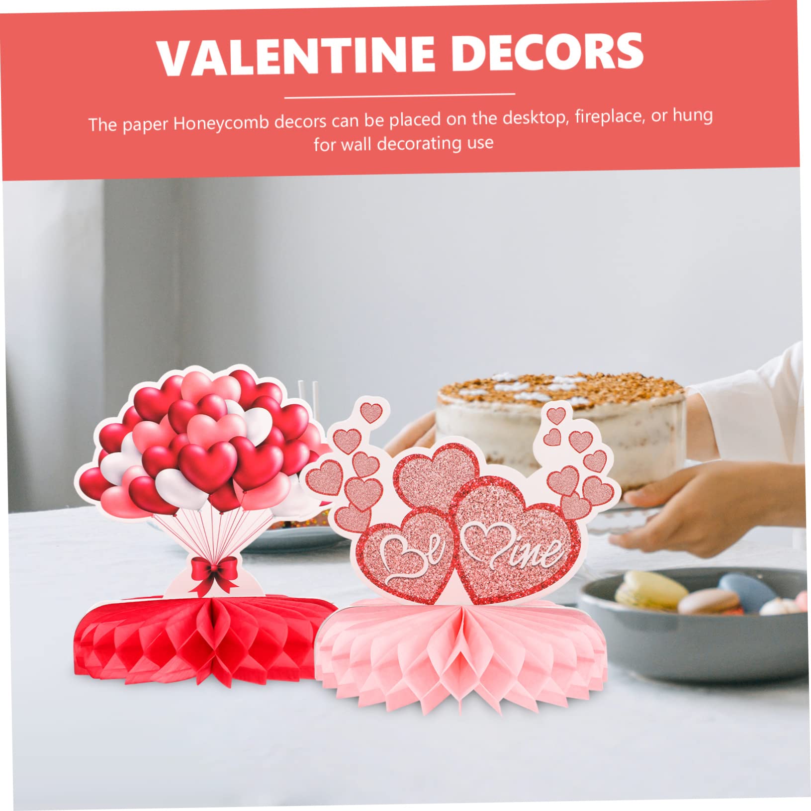 BESTonZON 45piezas Decoración De Panal Para San Valentín Adornos Para Fiestas Accesorios De Fotografía Para Celebraciones Románticas y Bodas