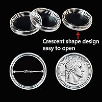 Vista 3 de MUDOR Soporte para monedas de 0.984 in para cuarto de galón, 100 cápsulas de monedas con estuche, caja de almacenamiento de monedas para colección