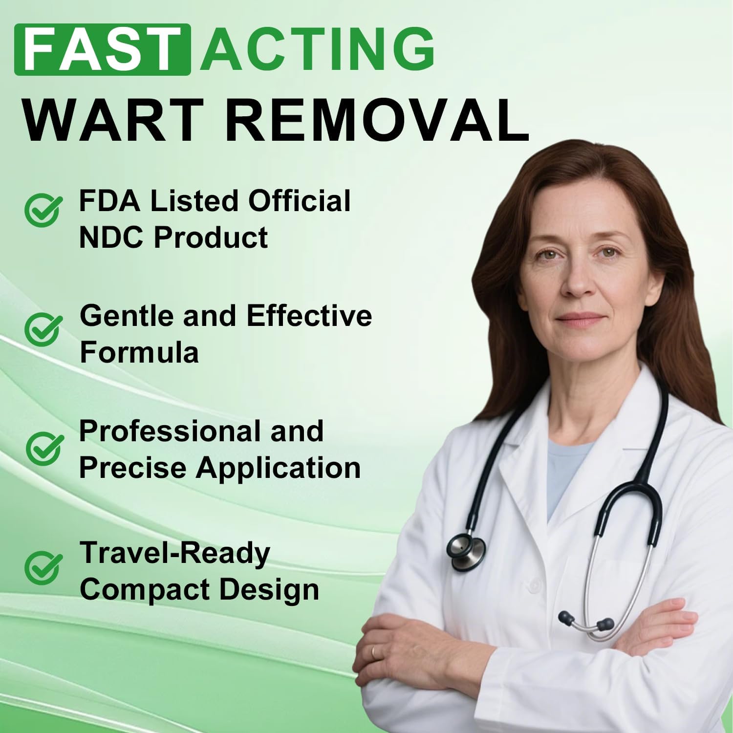Fast Acting Skin Tag Remover for Face & Body I Salicylic Acid Wart Remover Pen with Brush I Gentle Formula, Travel Size (0.135FL.OZ)