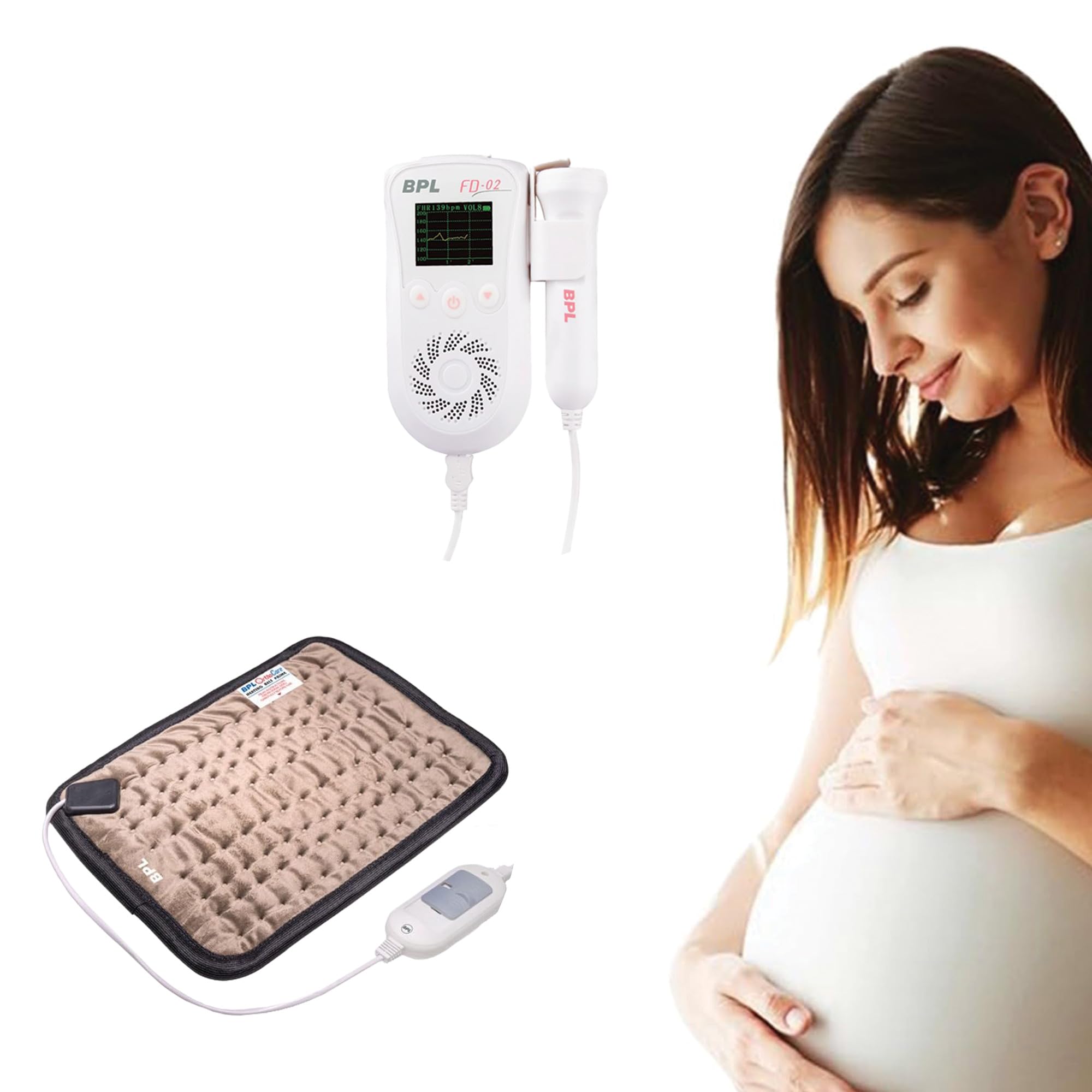 BPL Medical Technologies Pre-Pregnancy Combo - FD-02 Fetal Doppler + Orthopaedic Electric Heating Belt - XL-image-38