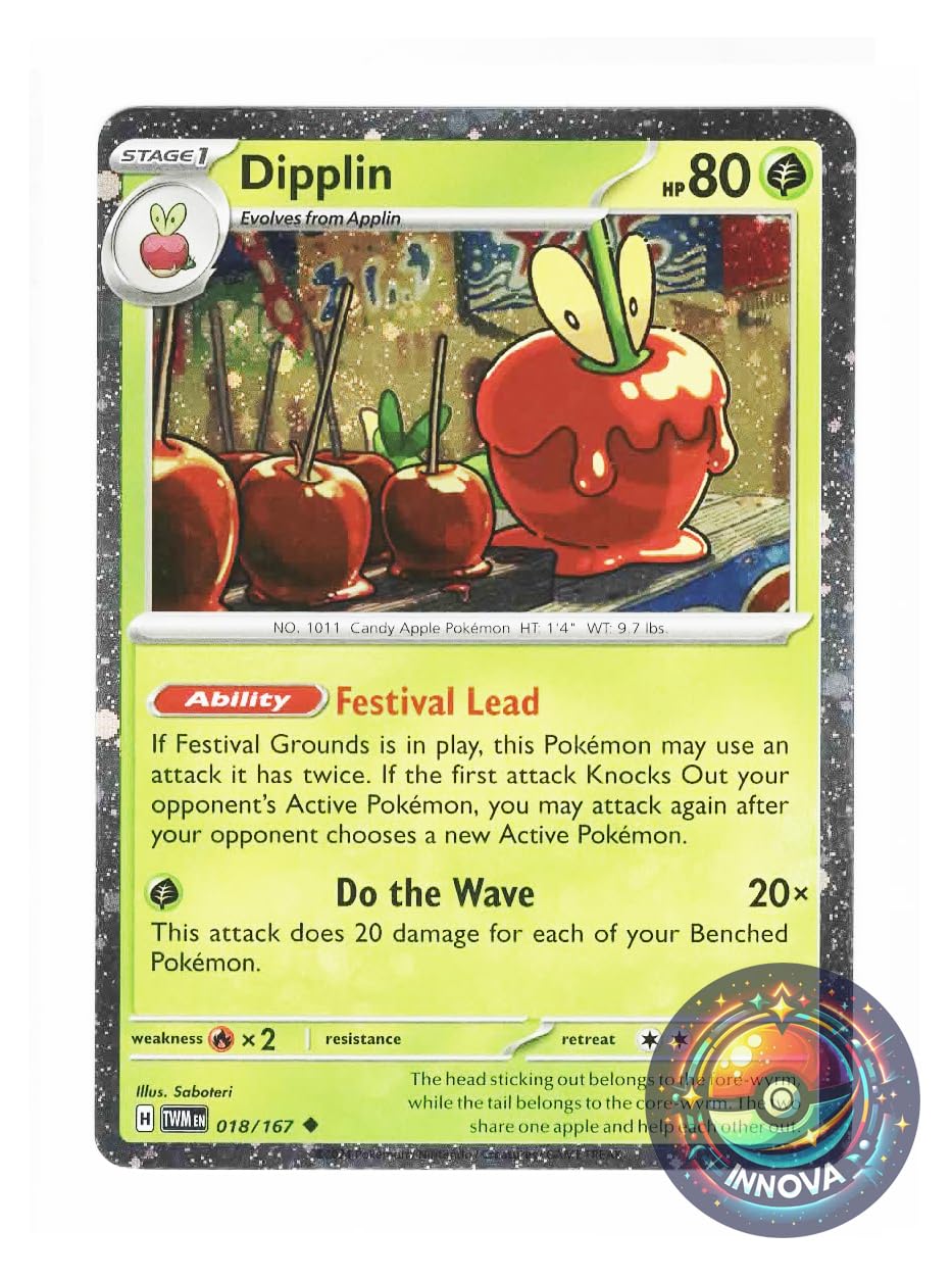 Amazon.com: Pokemon Dipplin 018/167 Twilight Masquerade - Cosmos Foil Collectors Chest Promo Card : Toys & Games Amazon.com: Pokemon Dipplin 018/167 Twilight Masquerade - Cosmos Foil Collectors Chest Promo Card : Toys & Games