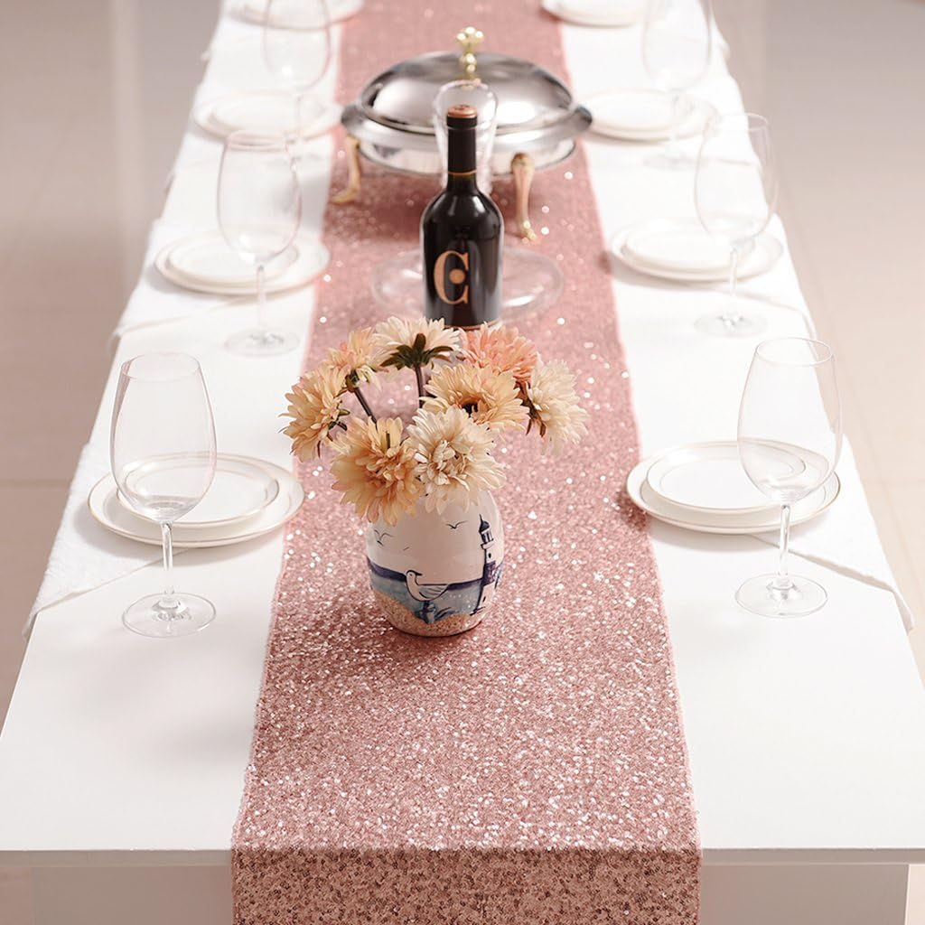 🛒 Flash Sale PONY DANCE Table Runner Sequins - Sparkling Glitter Decorative Luxurious Table Runner for Event Weddings/Birthday/Christmas and Holidays, 12 x 108 Inches, Pink, 1 PC Exclusive Discount 🔥 PONY DANCE Table Runner Sequins - Sparkling Glitter Decorative Luxurious Table Runner for Event Weddings/Birthday/Christmas and Holidays, 12 x 108 Inches, Pink, 1 PC