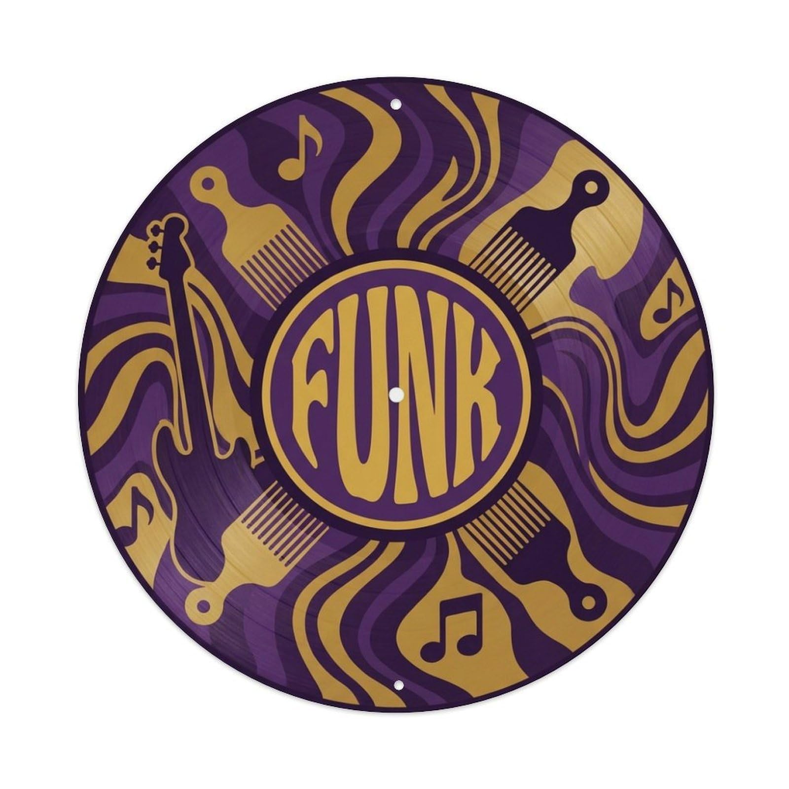 Funk Soul Vinyl Records Purple Music Cover Metal Tin Sign