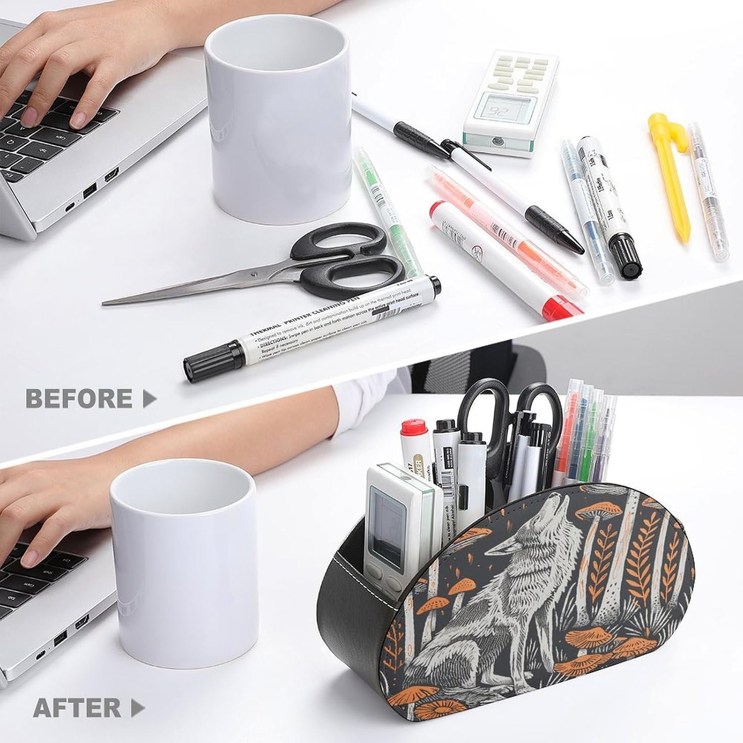 Wolf Remote Control Holder with 5 Compartments image 3