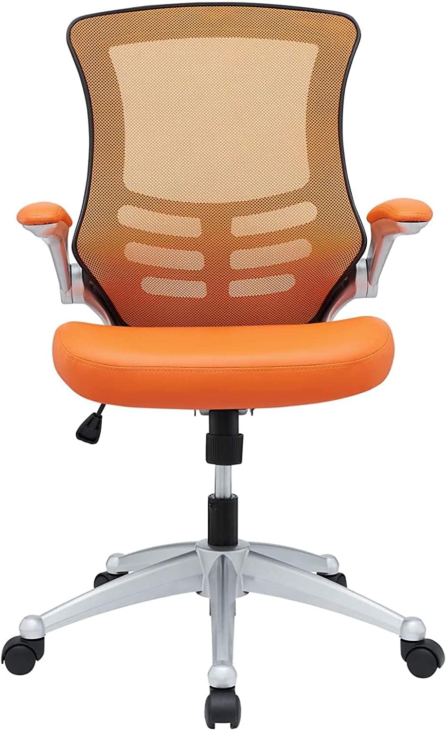 Modway EEI-210-ORA Attainment Mesh Back and Vinyl Seat Modern Office Chair in Orange 26.5"L x 26.5"W x 39.5-43.5"H