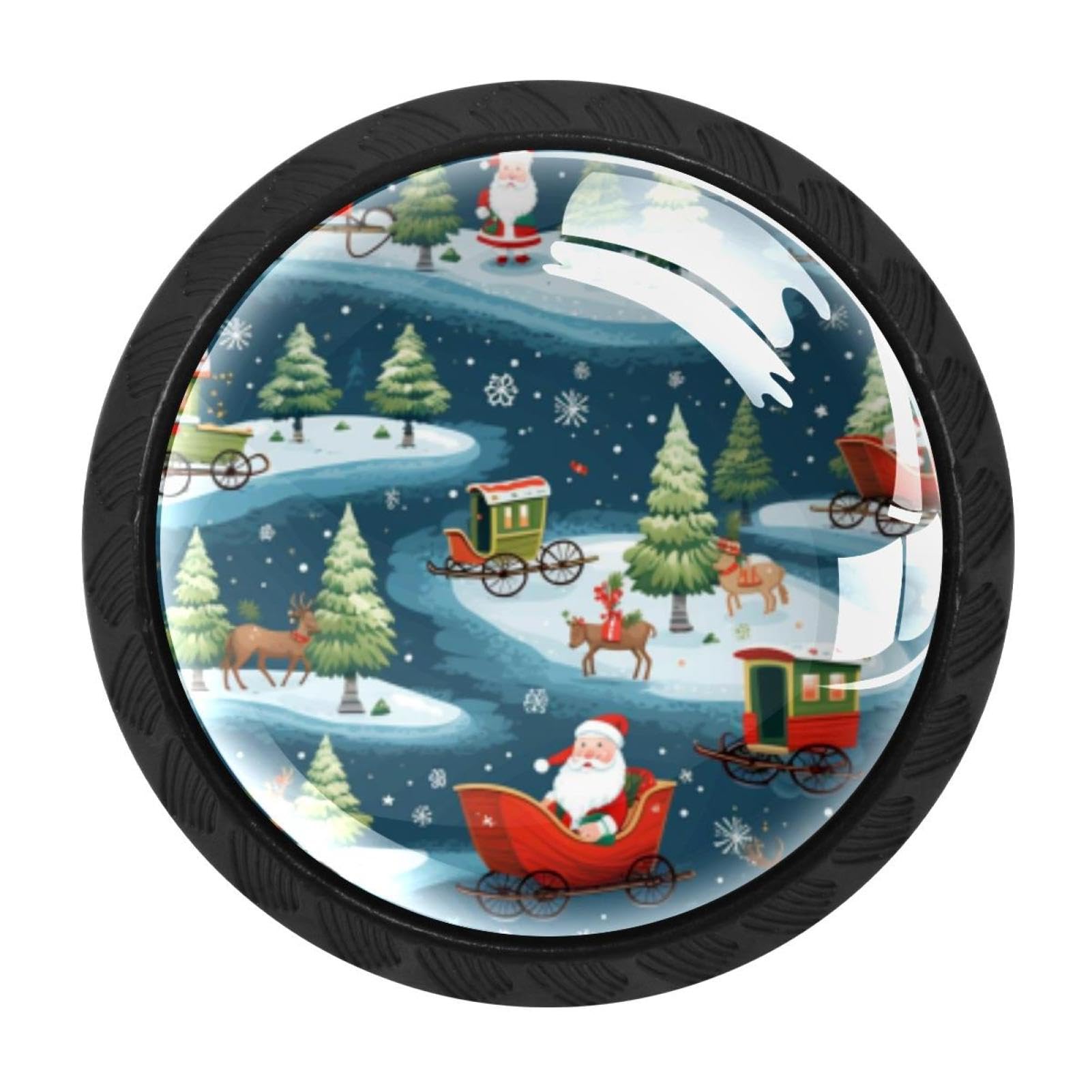 CHENZZZZ 4 Pack Christmas Sleigh Drawer Knob Cabinet Hardware