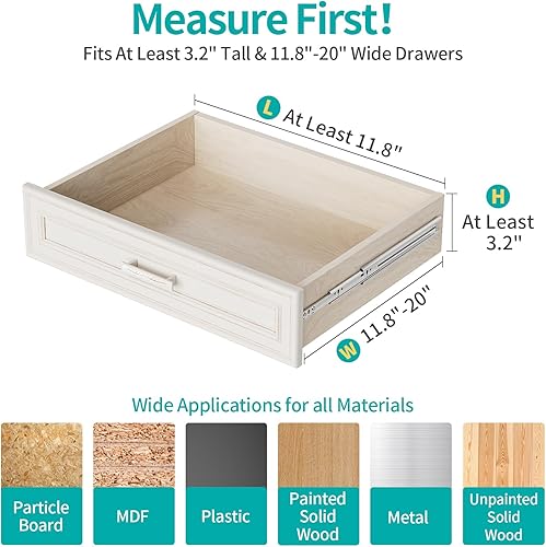 Miniatura 9 de NTQNOIKA Organizador de separadores de cajones, paquete de 6, separadores ajustables de 4 pulgadas de alto expandibles de 11 a 17 pulgadas para