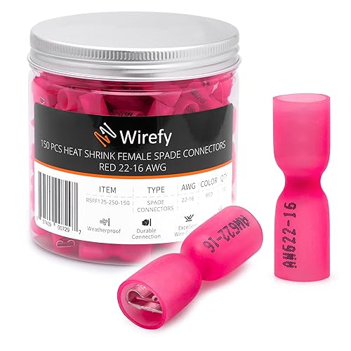 Miniatura 11 de Wirefy Conectores de pala termorretráctiles – Conectores de alambre de 3 vías – Conectores de doble pala – Terminales de desconexión rápida