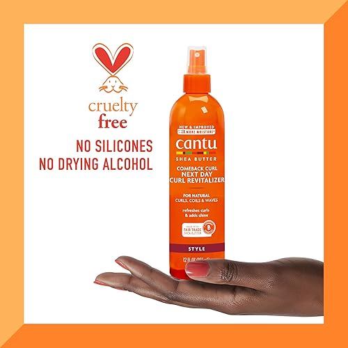 Miniatura 6 de Cantu Comeback Curl Next Day - Revitalizador de rizos para cabello natural con manteca de karité pura, 12 onzas líquidas (paquete de 3)