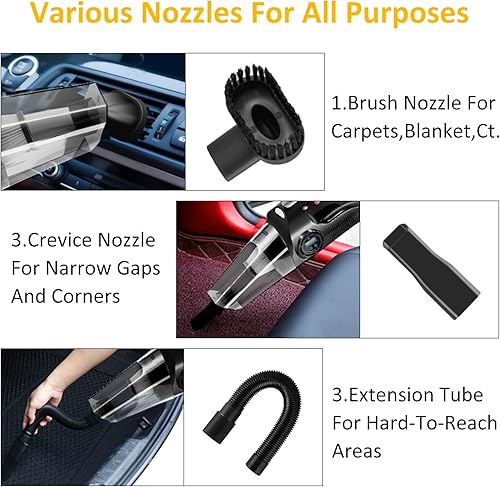 Miniatura 5 de Migtory Aspiradora de coche 4 en 1 multiusos portátil con bomba de compresor de aire digital inflador de neumáticos CC de 12 V para automóviles