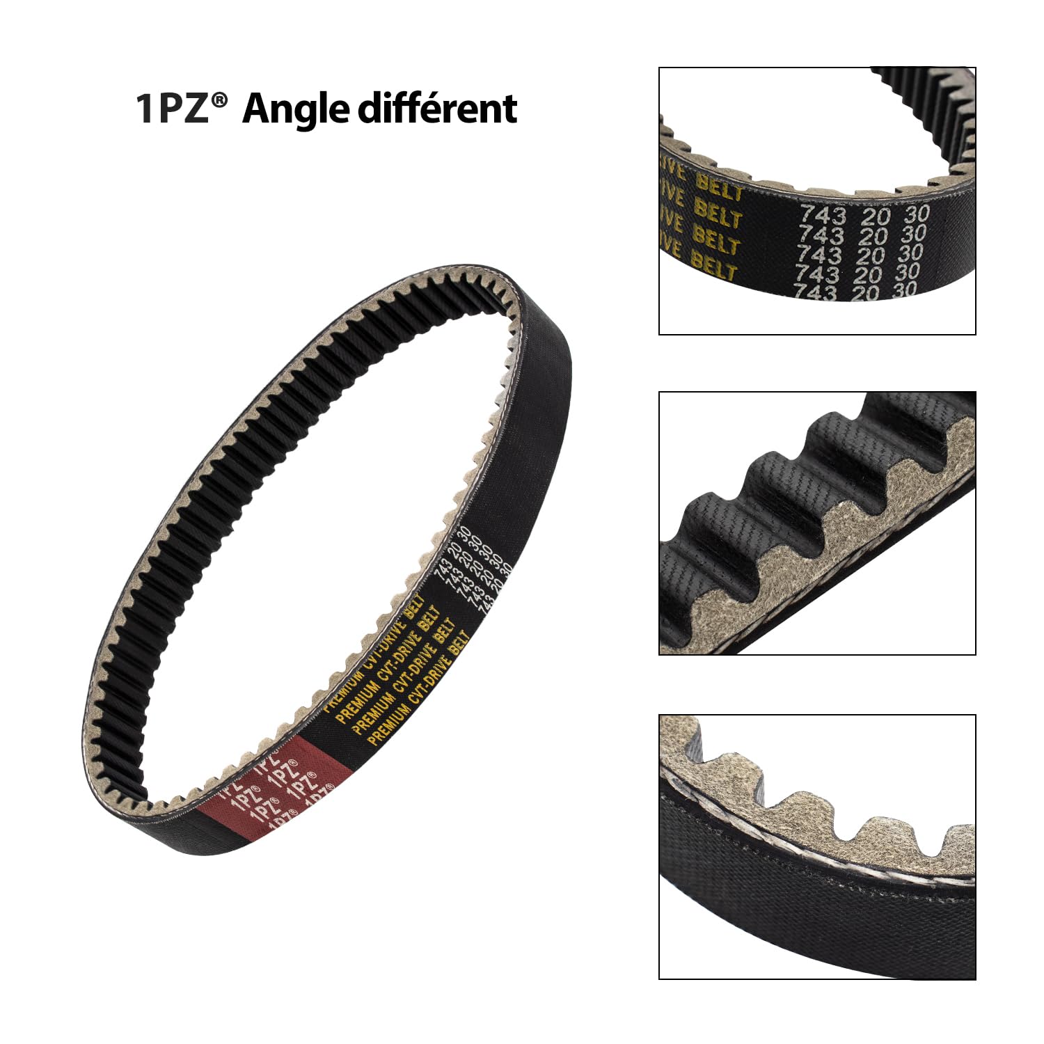 1PZ FBL-743 Ceinture 743-20-30 courroie d'entraînement CVT de scooter remplacement pour GY6 125cc 150cc 152QMI 157QMJ Short Case Scooter Cyclomoteur ATV Go Kart
