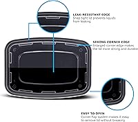 Vista 4 de Freshware - Contenedores de preparación de comida [15 unidades] con 1 compartimento para almacenar comida, con tapas, caja Bento, libre de bisfenol