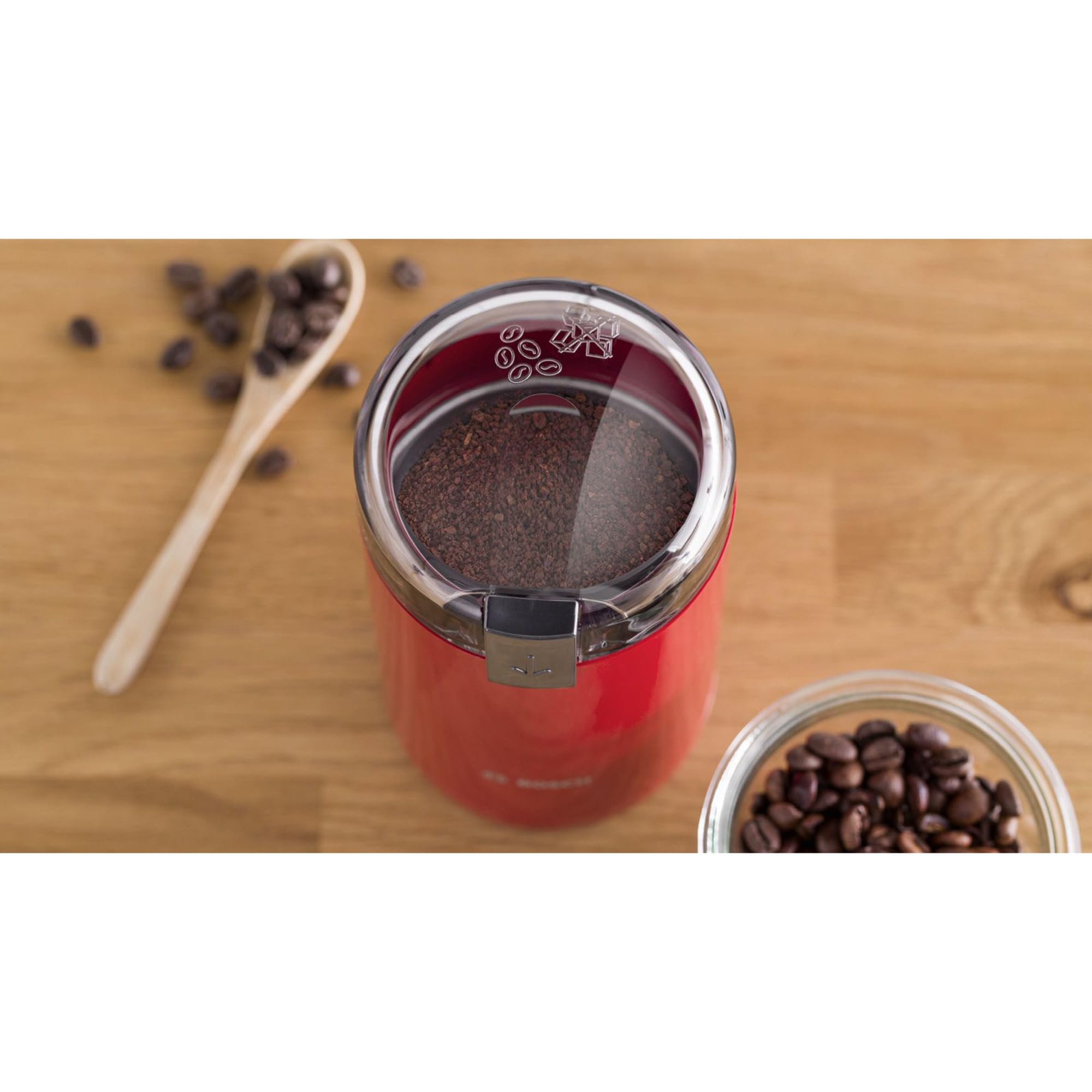 Bosch Macina Caffè e Spezie TSM6A014R, 180 W, 150 g/min, 2 Lame Acciaio Inox, Plastica, Rosso