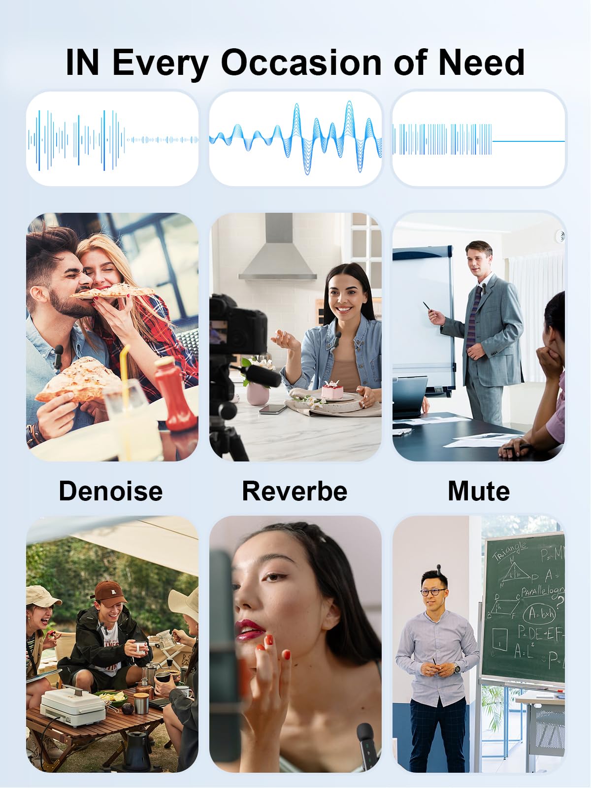 Wireless Lavalier Microphone for iPhone 5-14 Series, LED Display Mini Lav for iPhone with Noise Cancelling, Lapel Mic Wireless 2 pack for Content Creator Video Recording, Vlogging (Lightning Only): 3IN1 RX Mic