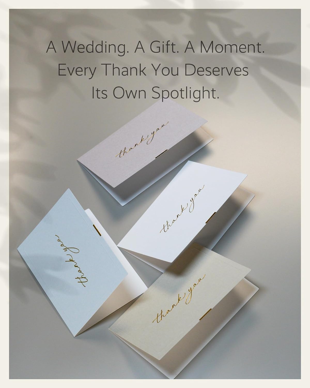 ukee's Gold Foil Thank You Cards with Envelopes Bulk, 32-Pack Embossed Blank Thank You Notes in 4 Colors w/Gold Seal Stickers - Minimalist Designs for Baby Shower, Wedding, Small Business, Graduation