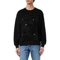 Desigual Felpa a Maniche Lunghe da Uomo in Maglia, Nero