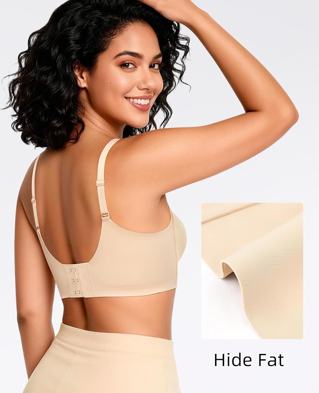 Upushall Push Up Bras for Women Wireless Plunge T Shirt Seamless Padded Supportive Everyday Bra Add Cup Size 32AA-40AA