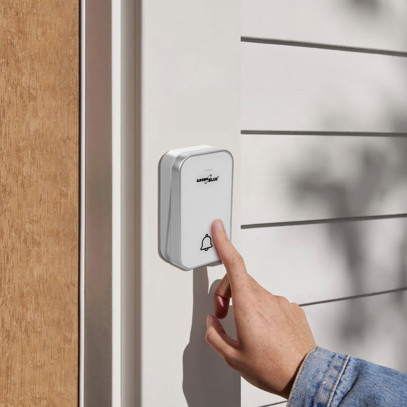 GreenBlue kinetic battery-free wireless bell, 38 melodies, white, range up to 200m, IP44, GB157 W, Weiß - Image 2