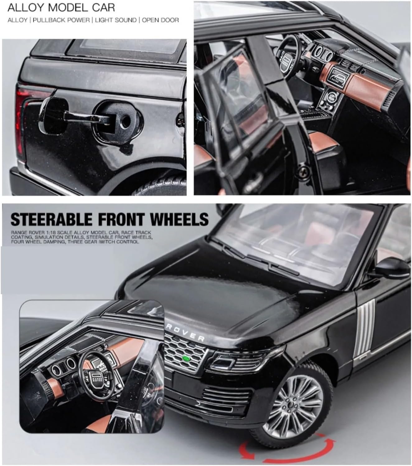 1:18 for L-R SUV Off-Road Vehicle Alloy Model Car Diecast Static Collection Gifts(White B,with Box)