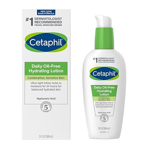 CETAPHIL Daily Hydrating Lotion for Face, With Hyaluronic Acid, 3 fl oz, Lasting 24 Hr Hydration, for Combination Skin, No Added Fragrance, Non-Comedogenic