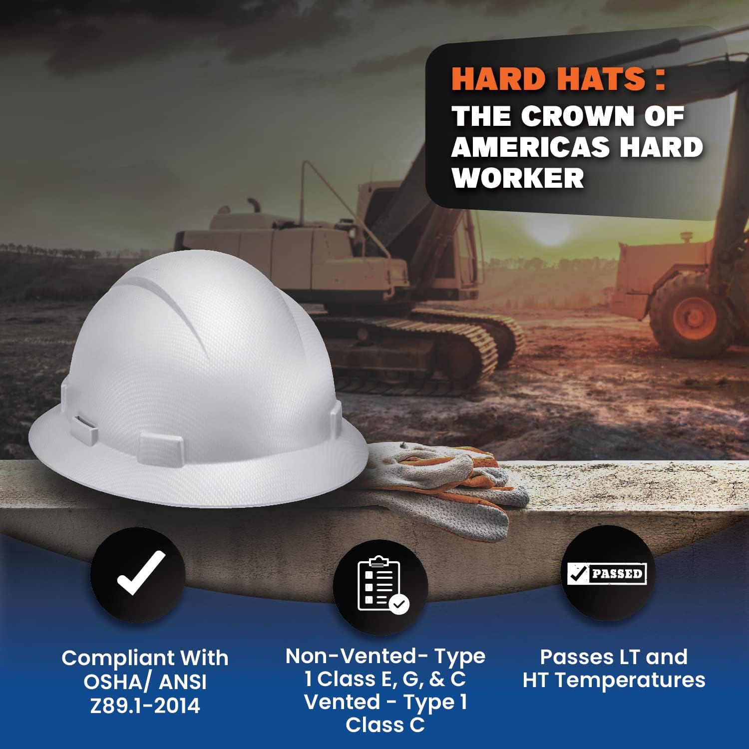 Full Brim Vented Camo Design Matte Finish OSHA Construction Hard Hat with 6-Point Suspension