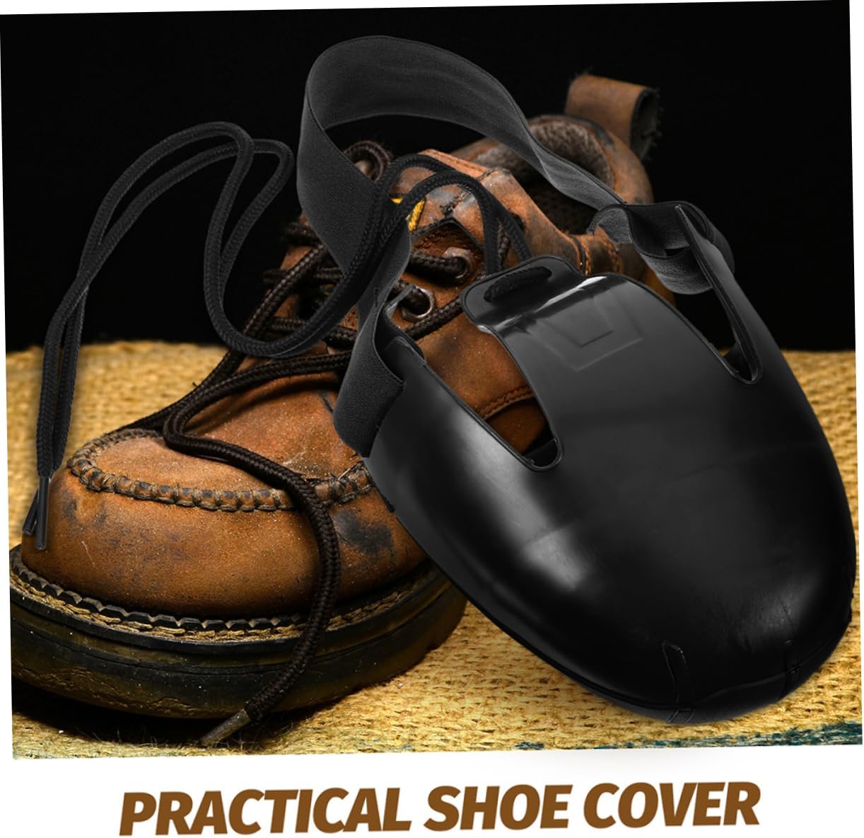 2Pairs Shoe Covers Safety Overshoes with Non Slip Sole Protective Caps for Construction and Industrial Use Footwear Accessories