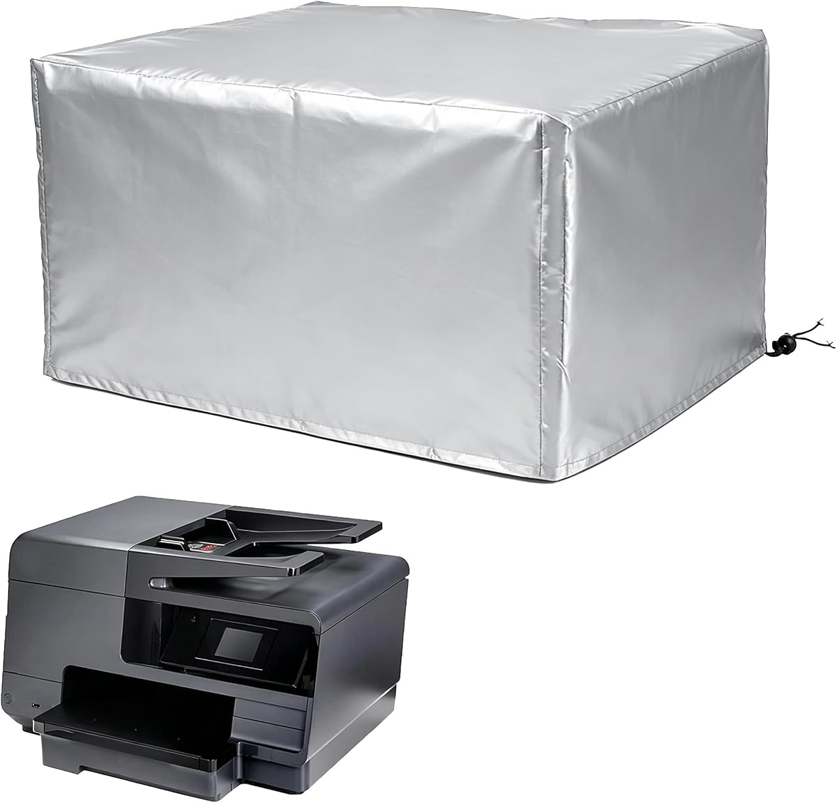 Printer Cover for DYMO LabelWriter Twin Turbo 2018–2026, Printer Dust Cover for Home Office, Copier Inkjet Laser Storage, Desk Organizer Workspace Protection Daily Use,B Silver