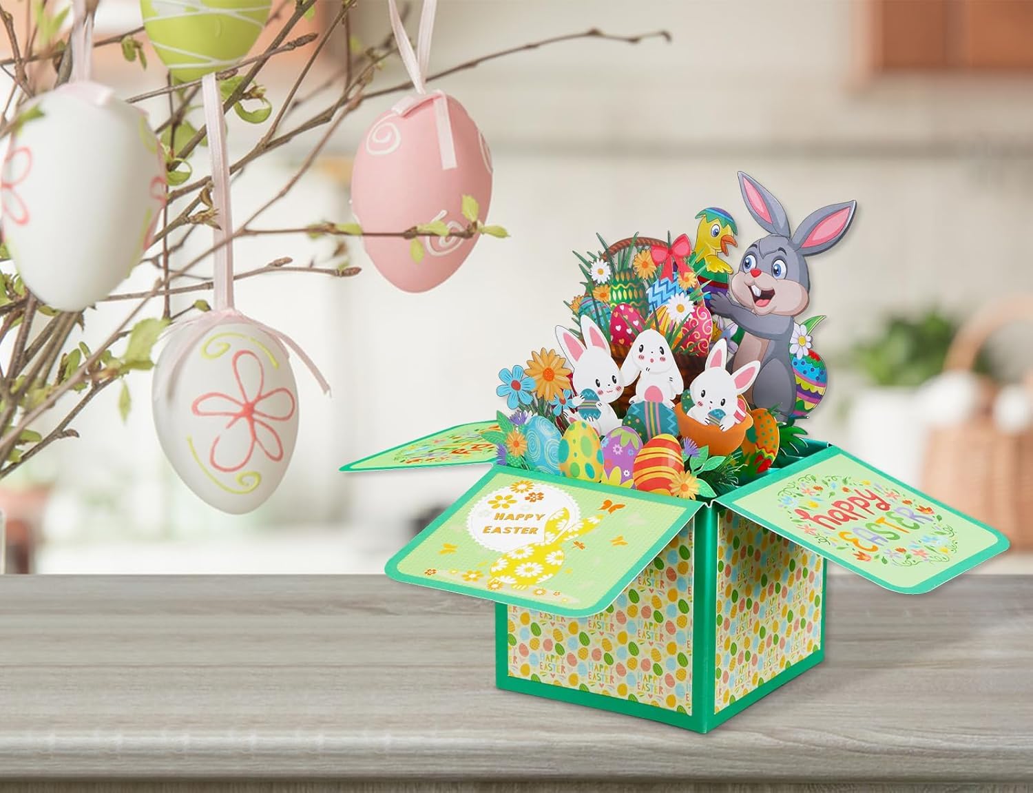 Biglietto di Pasqua, Biglietti Auguri Pasqua, 3D Pop Up Pasqua, DIY Easter Card, Biglietti Pasquali, Cartolina d'Auguri di Pasqua 3D con Busta, Biglietti Buona Pasqua (Colore C