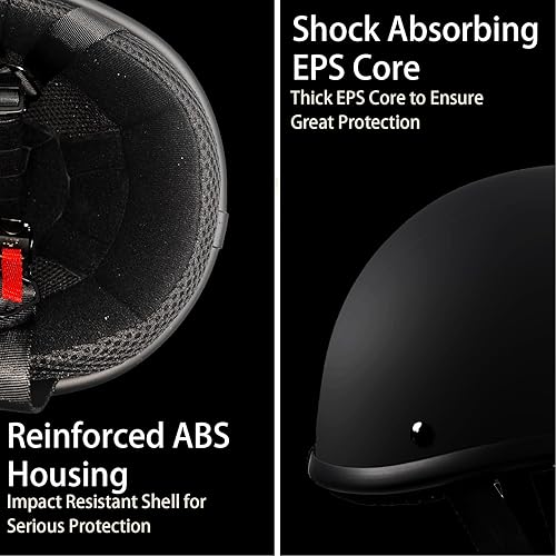 Miniatura 5 de Casco de motocross de media gorra para adultos, casco abierto para motocicleta, ciclismo, motocross, para hombres y mujeres, aprobado por DOT con