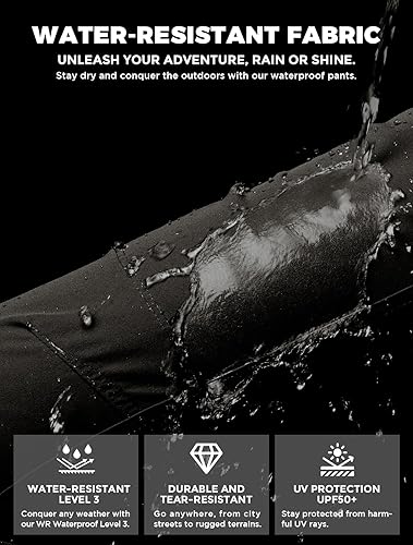 Miniatura 4 de Wespornow Hiking Travel Pants for Men Lightweight Water-Resistant Quick Dry Outdoor Pants for Fishing Camping