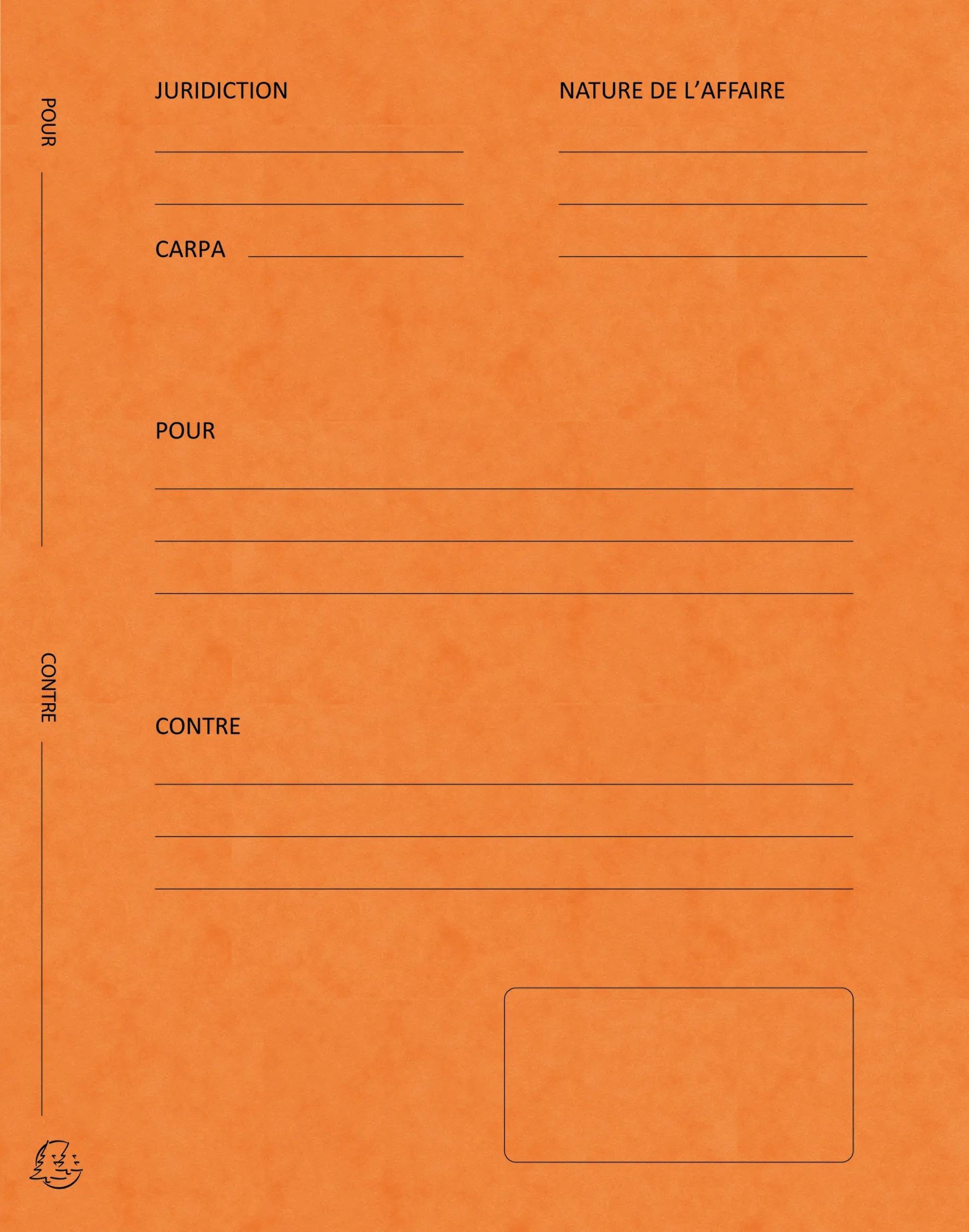Exacompta - Réf. 220106E - Carton de 5 paquets de 25 dossiers de plaidoirie "Pour/Contre" - en carte lustrée - dimensions 25 x 32 cm pour documents au format A4 - couleur orange