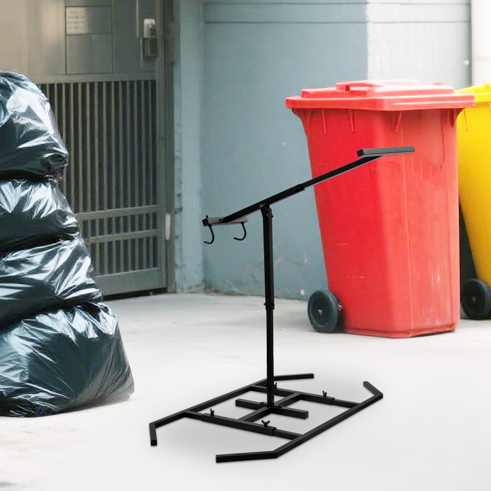 Prensador de basura manual para el hogar, compactador de basura ajustable de metal, trituradora de residuos, herramienta de mano de reciclaje con diseño que ahorra espacio para el hogar, la