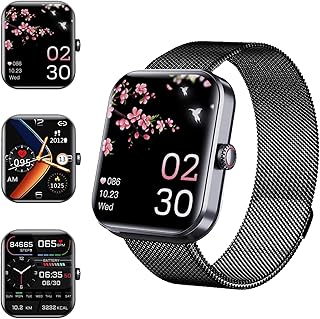 Jeeeun Blood Glucose Watch,Blood Glucose Monitor Watch,F57l Blood Glucose Monitoring Smartwatch, Fitness Tracker With Blood Pressure (black steel)