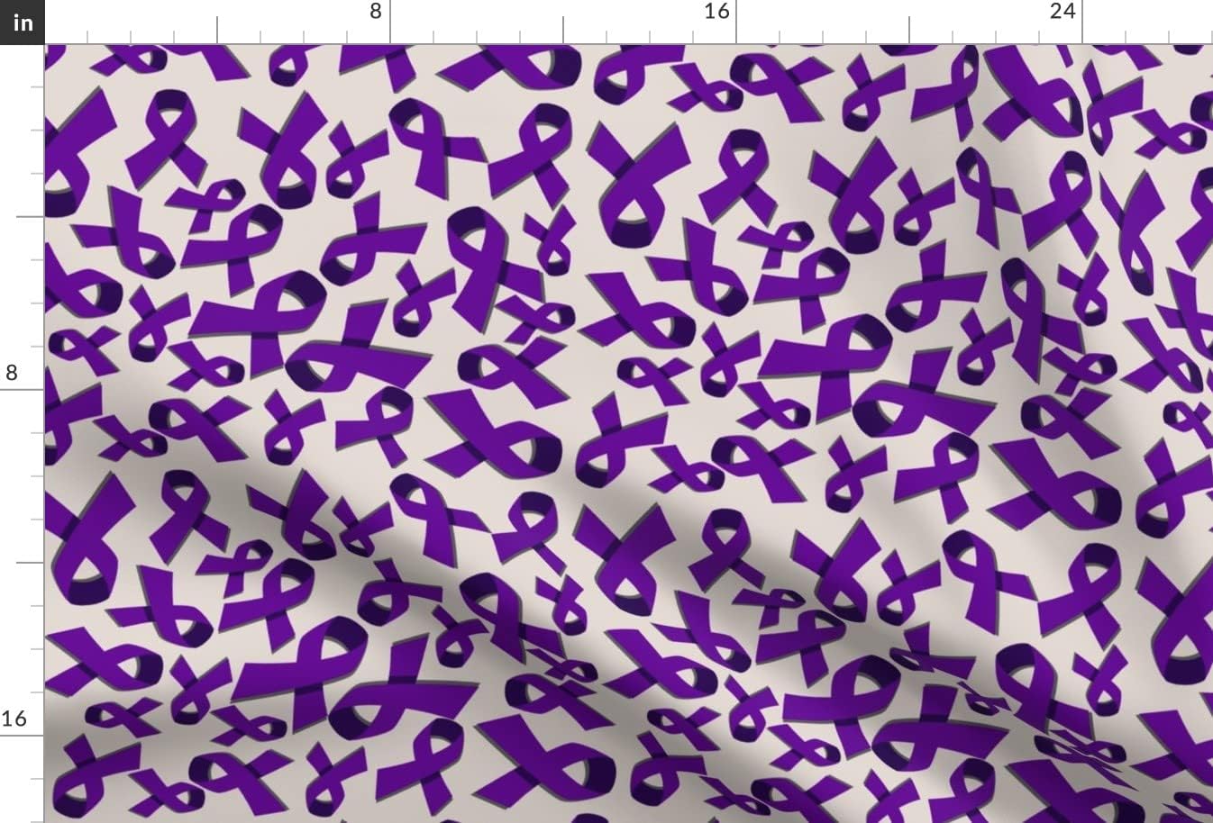Spoonflower Fabric - Purple Awareness Cancer Animal Printed on Upholstery Velvet Fabric Fat Quarter - Upholstery Home Decor Bottomweight Apparel