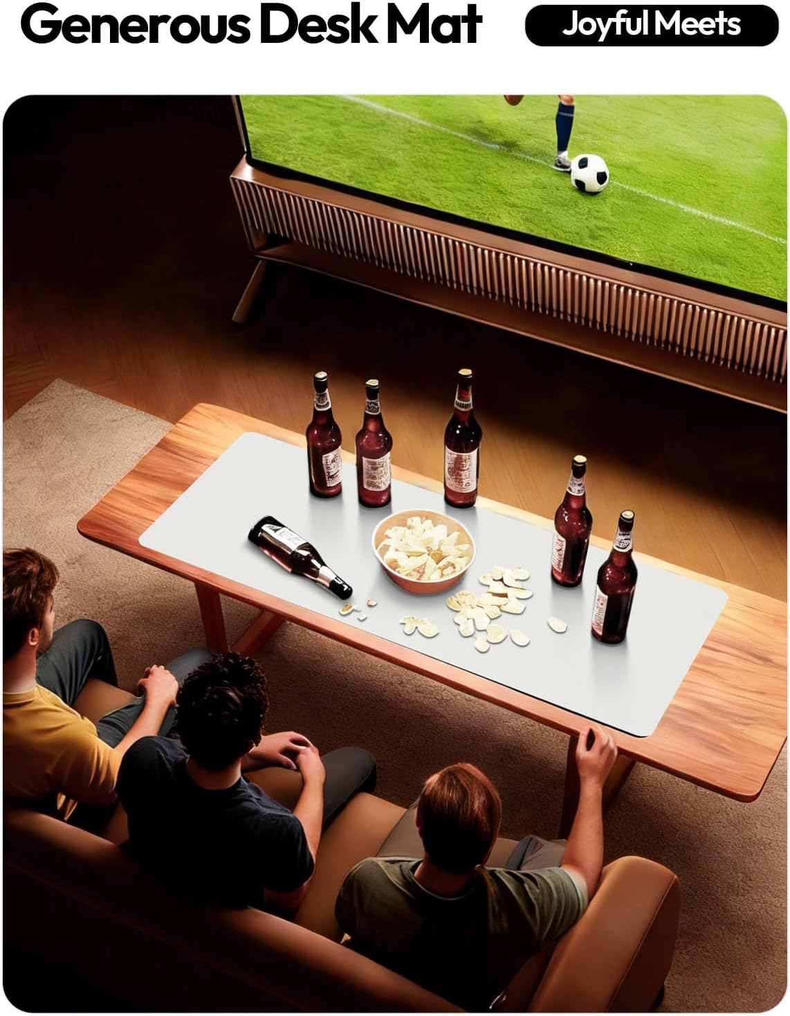 YSAGi Leather Desk Protector, Office Mat, Large Mouse Mat, Non-Slip PU Leather Blotter, Laptop Desk, Waterproof Writing Pad for Office and Home (White, 31.5" x 15.8") - Image 7