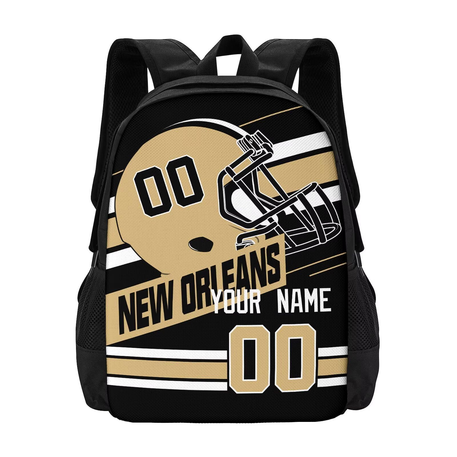 ANTKING New Orleans Backpack for School Custom Name Number Backpack for Boys Kids Youth Men Gifts