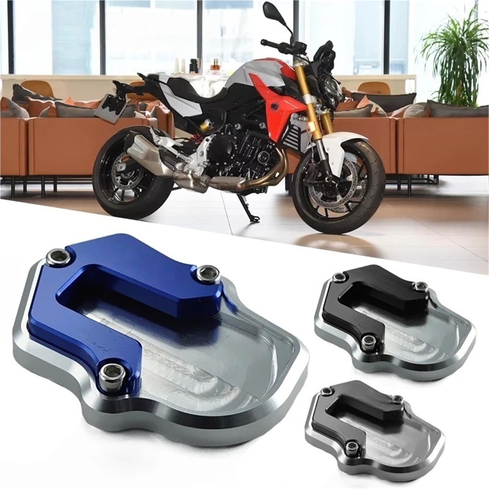 Podkładka do wspornika motocykla Dla F900R F900XR 2020-2023 Akcesoria Motocyklowe Breloczek Podpórka Stopka Boczna Poduszka Przedłużająca Płyta Podtrzymująca