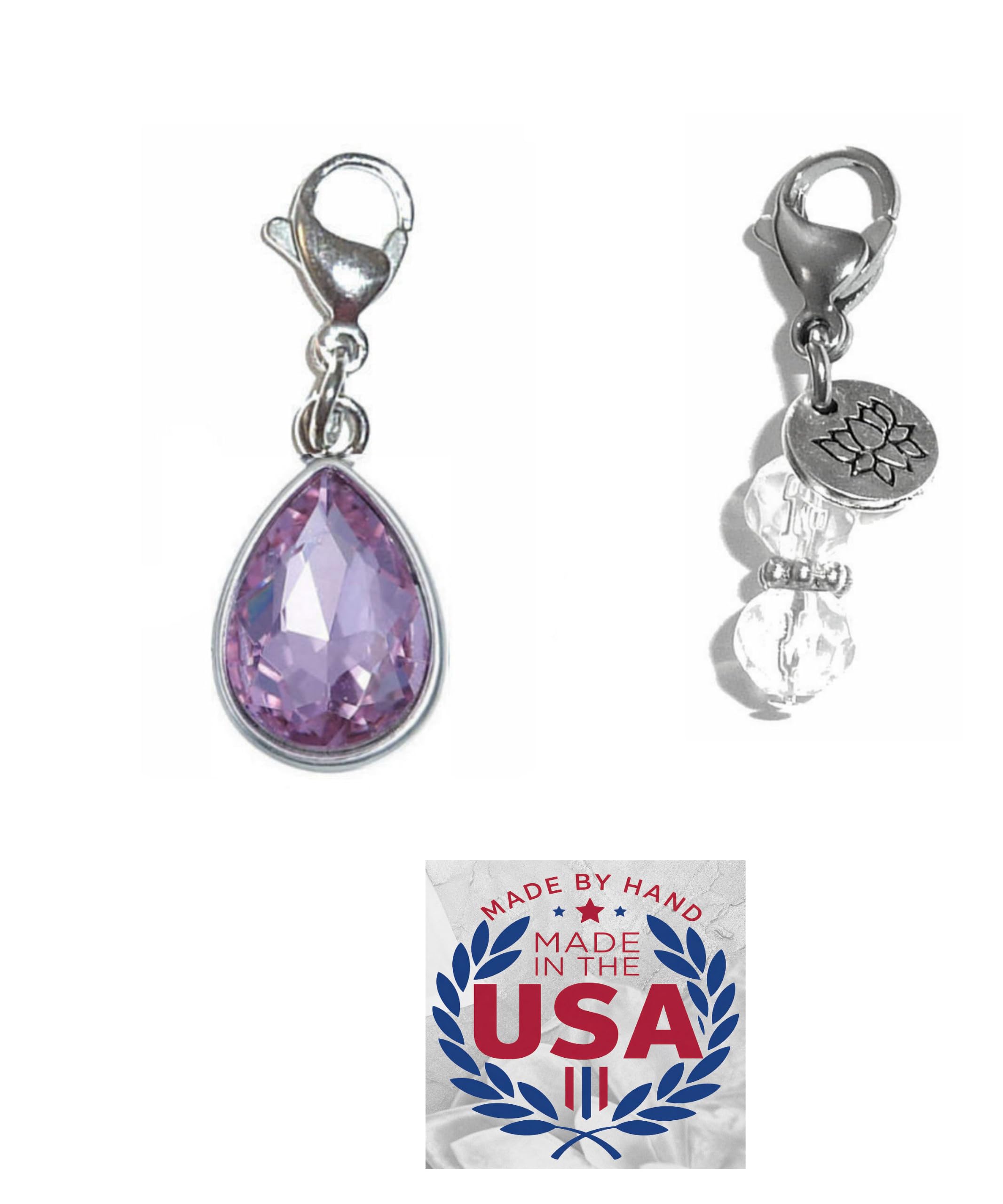 Hidden Hollow Beads Clip On Charm for Purse, Handbag, Keychain, Zipper Pull, Backpack, Jewelry Accessory, USA
