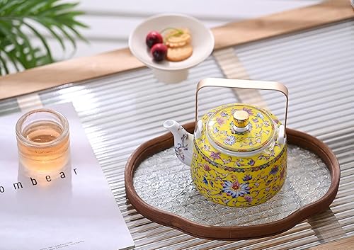 Miniatura 22 de Tetera con infusor Tetera de cerámica con volante extraíble de acero inoxidable para té suelto 15.80 oz/15.2 fl oz (1-2 tazas) Teteras para té, Rosa