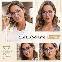 Vista 7 de SIGVAN Lentes de lectura para mujer, con bloqueo de luz azul, bisagra de resorte, diseño de moda, lentes con estampado para mujer