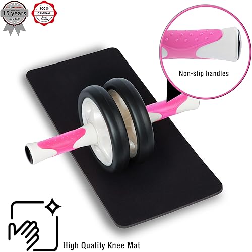 Miniatura 2 de Ultrasport Ab Roller Abdominal Trainer, práctico dispositivo de entrenamiento y entrenador muscular abdominal – ejercita el vientre, los abdominales