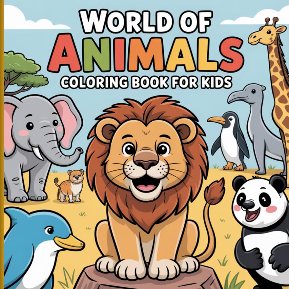 World of Animals Coloring Book for Kids: A Fun and Educational Adventure with Cute Creatures for Ages 8–12