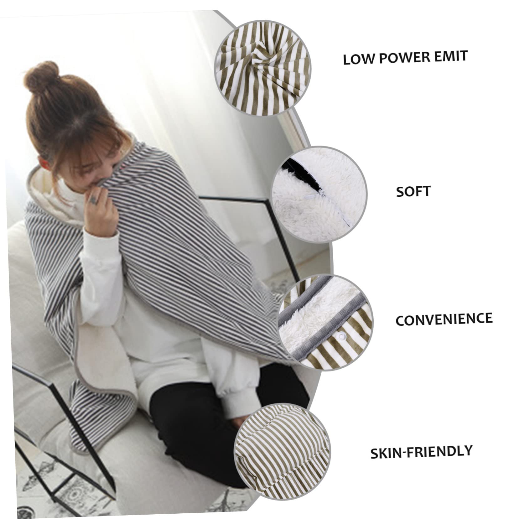 HOODANCOS 1pc Electric Heated Blanket Rapid Heating Polyester Home Blanket for Use USB Portable Heated Throw for Office Home for Cozy Relaxation