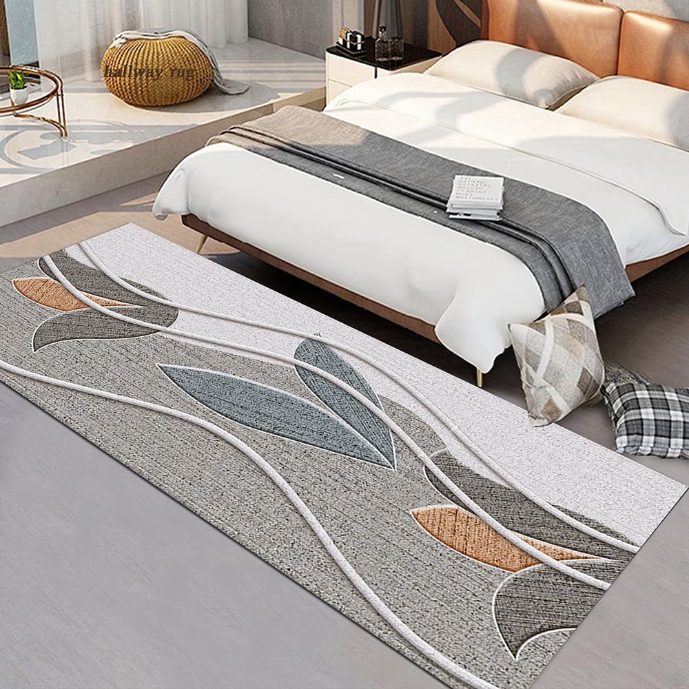 Teppich Läufer Flur Grau Küchenteppich 3D Muster Küchenläufer Waschbar rutschfest Eingangs Teppich Flur Teppich Läufer Meterware 60/70/80/90/100/120/140 Breit,Gray1,80x300cm