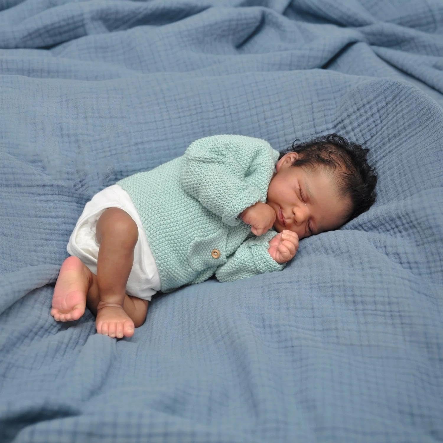 Anano Realistic Reborn Baby Dolls, 18 Inch Lifelike Black Full Body Reborn Baby Boys, Anatomically Correct Boys, Realistic Newborn Babys Doll, Look Like African American Boy