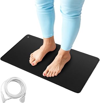 Grounding Mat for Feet 11.8x23.6 Inch Grounded Mat for Desk Laptop with Cord Better Sleep,Balance