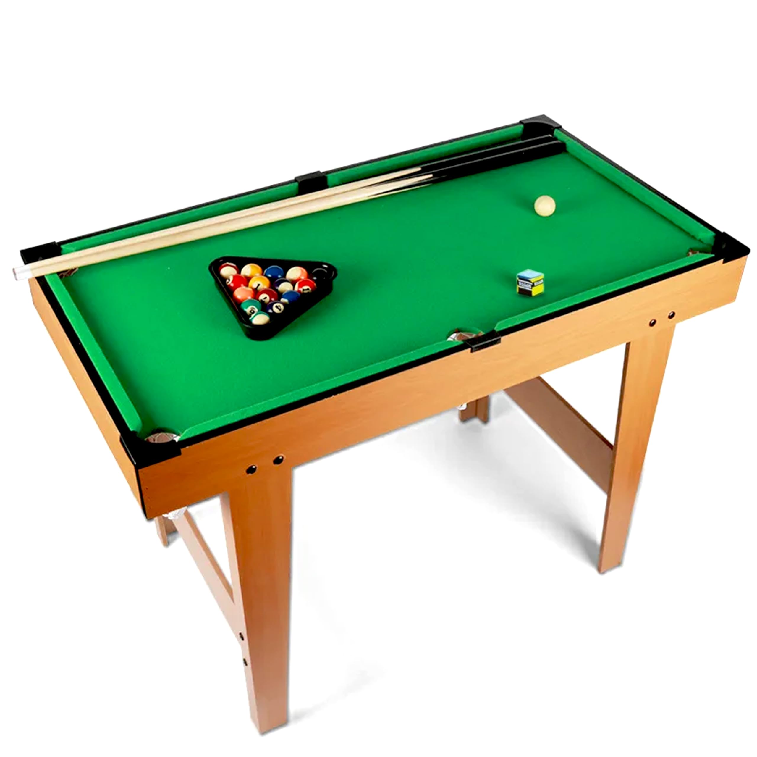 31-Inch Tabletop Billiards Set - Portable Pool Table Game for Kids and Adults - Includes 2 Cue Sticks, Chalk, and Full Set of Balls - Ideal for Home, Office, or Party Entertainment