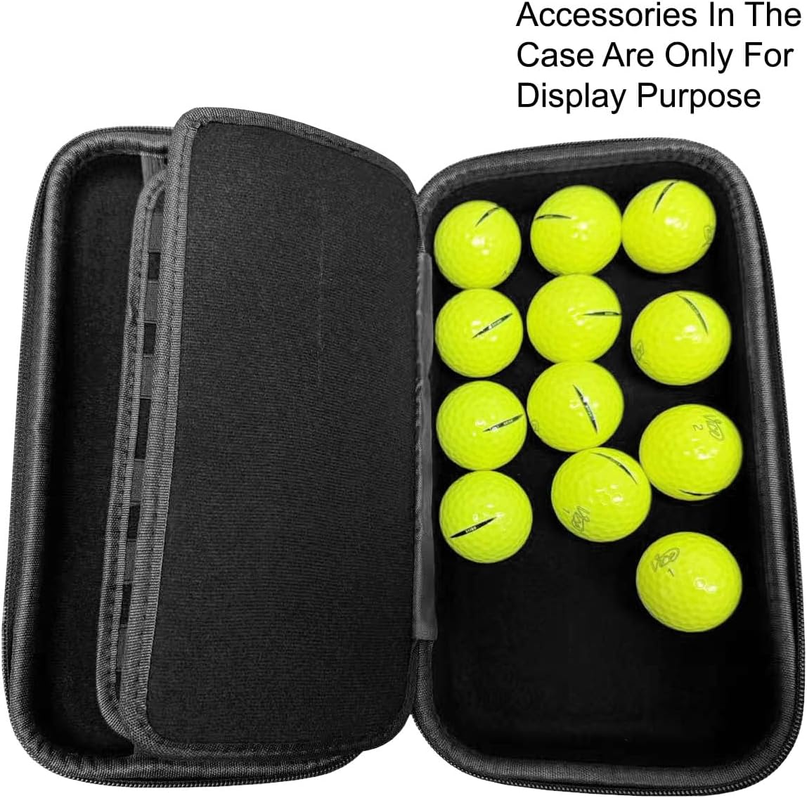 Golf Accessories Storage Case | Lightweight & Practical Golf Storage Organizer with Carabiner | Large Storage Space for Tees, Gloves, & Ball Caps Perfect Golf Gifts | Black