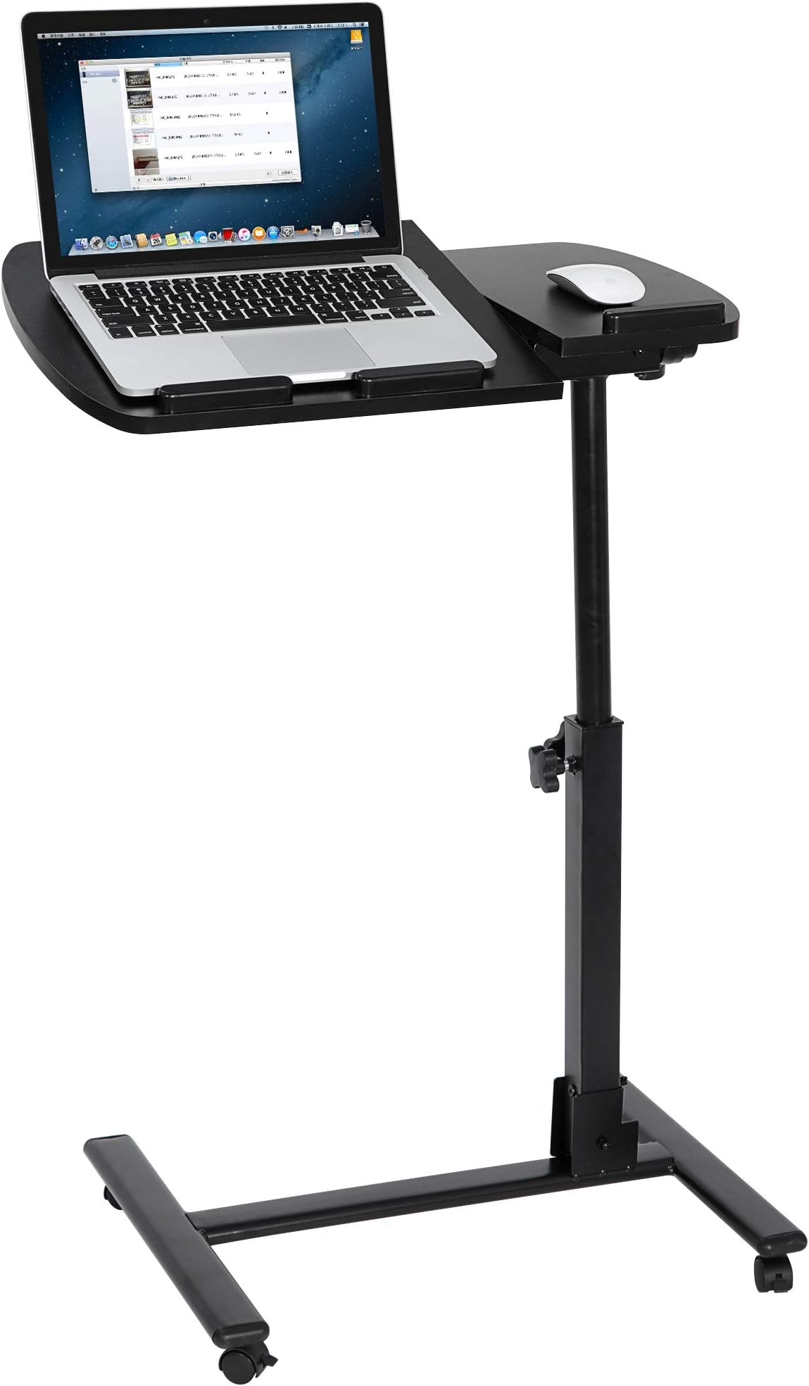 ZENY Mobile Laptop Desk with Wheels, 360° Rotating Dual Tabletop